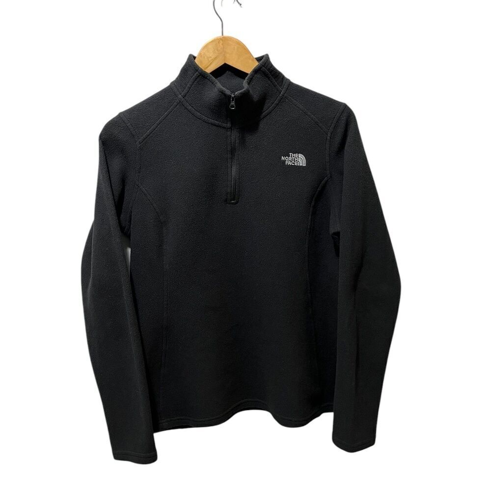 The North Face Women's 1/4 Zip Fleece Sweater Size Medium Black Pullover Warm